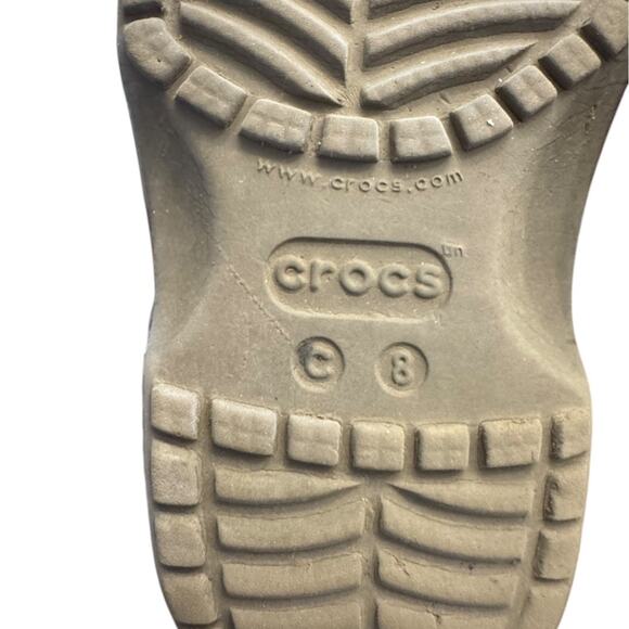 Crocs Classic Camo Clogs Kids Size C8 Green Brown Slip On Shoes - Picture 7 of 8